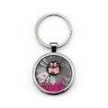 Floral Graduation Round Keychain