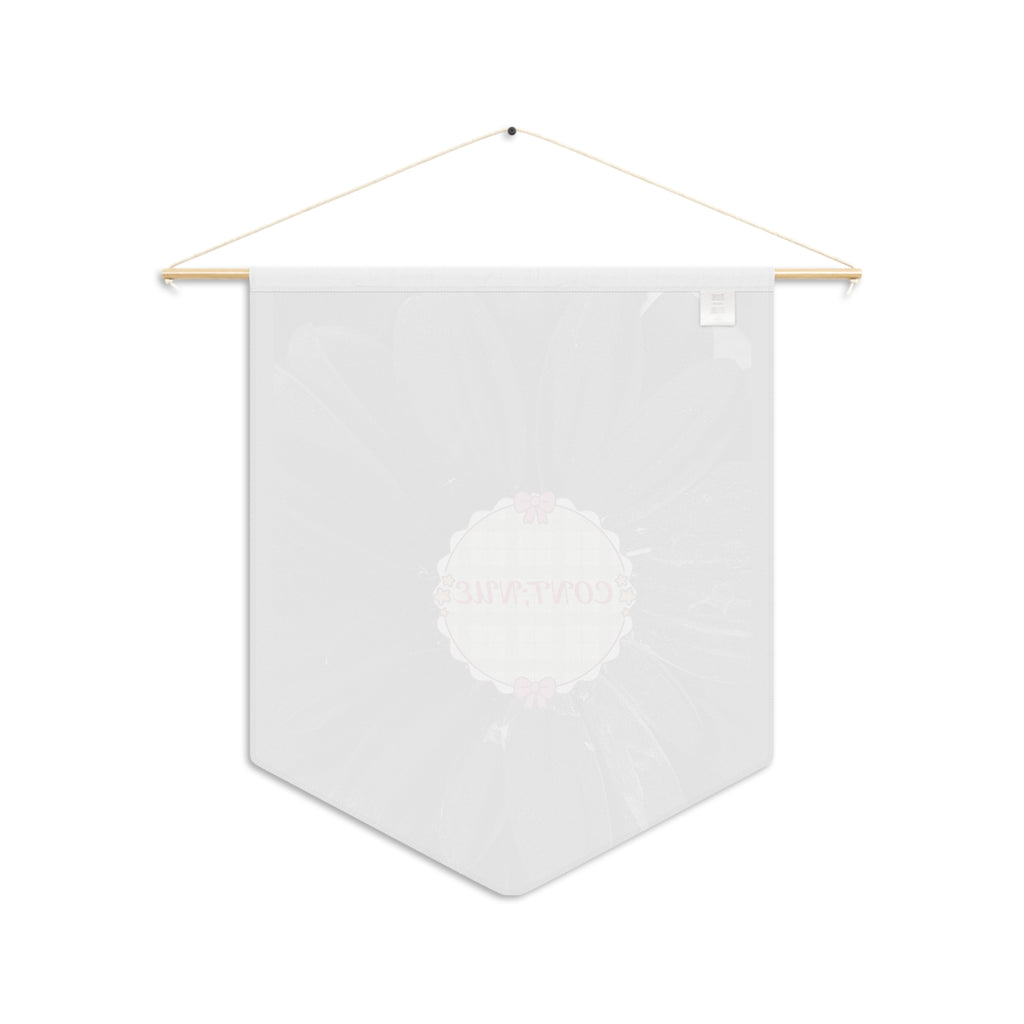Continue Floral Pennant Wall Banner — Inspirational Black & White Daisy Decor