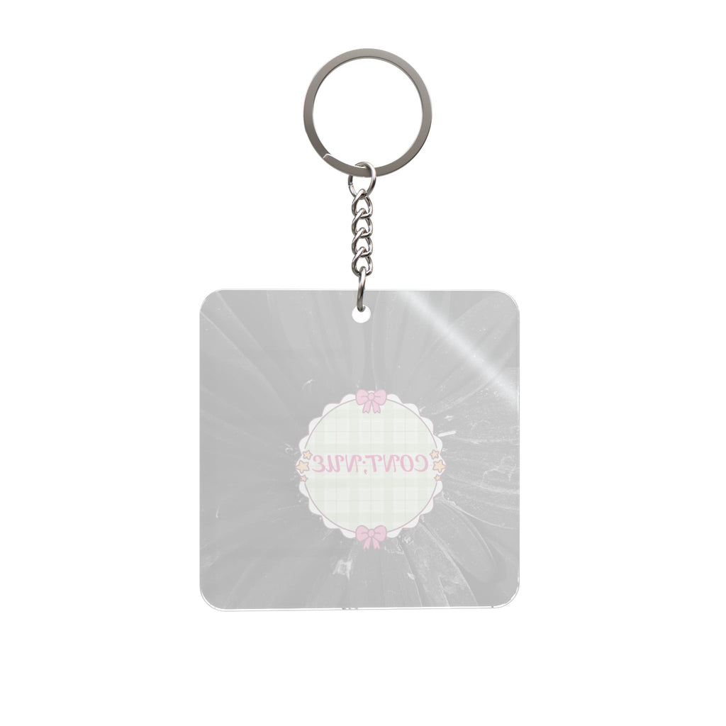 Vintage Floral Continue Square keychain