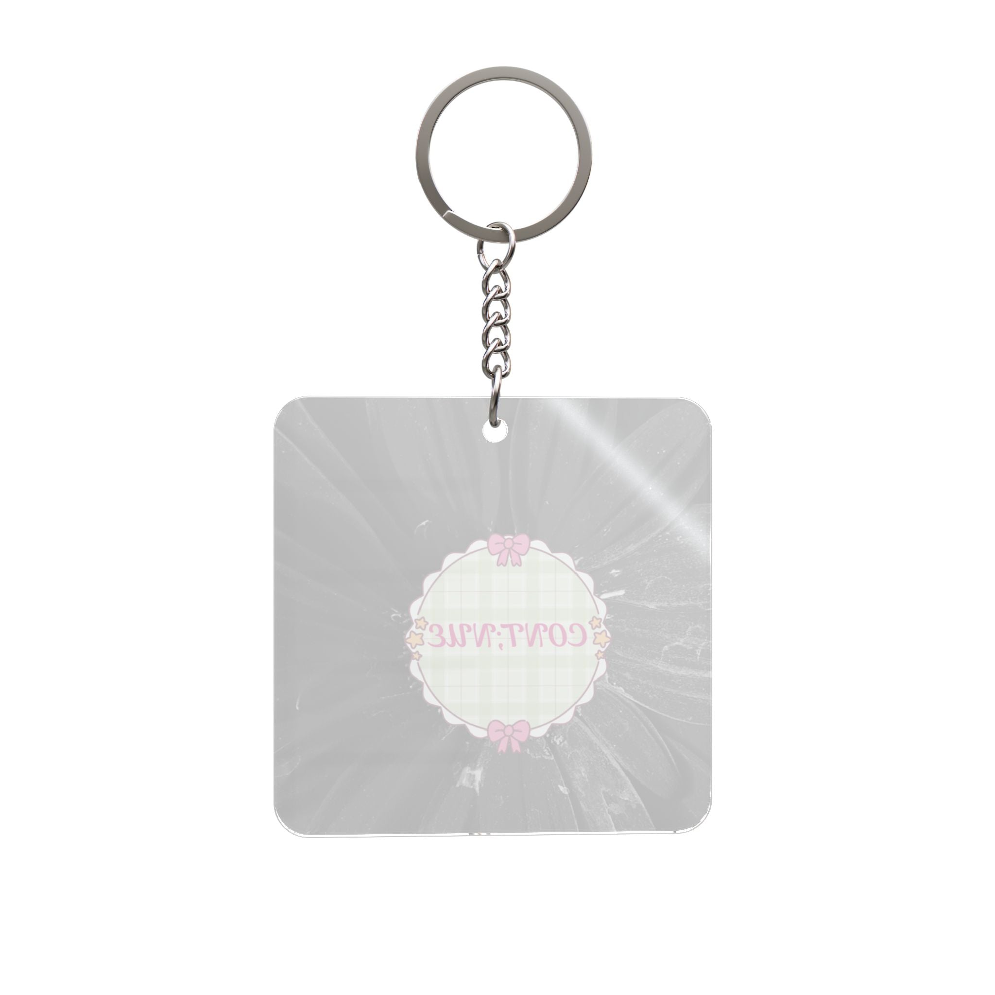 Vintage Floral Continue Square keychain