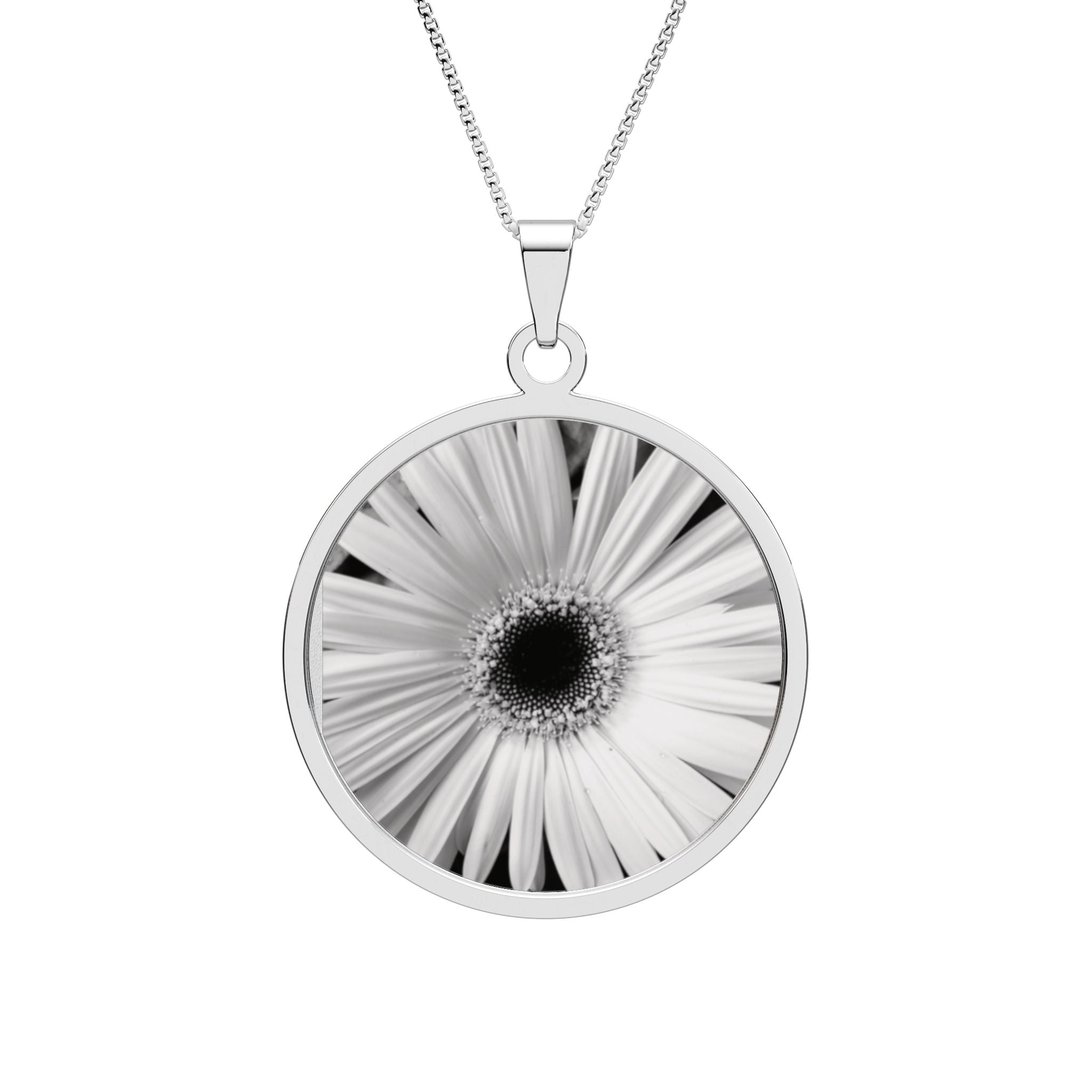 Floral Daisy Photo Necklace
