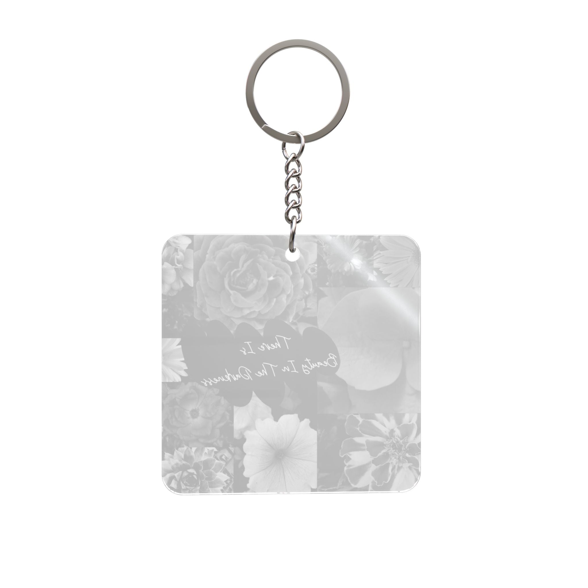 Beauty In The Darkness Square keychain