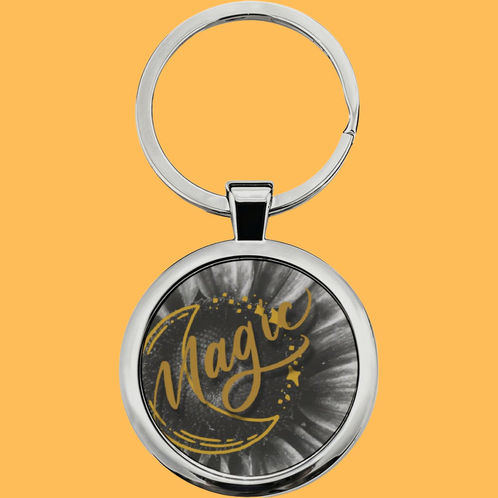 Magic Moon Stainless Steel Keychain