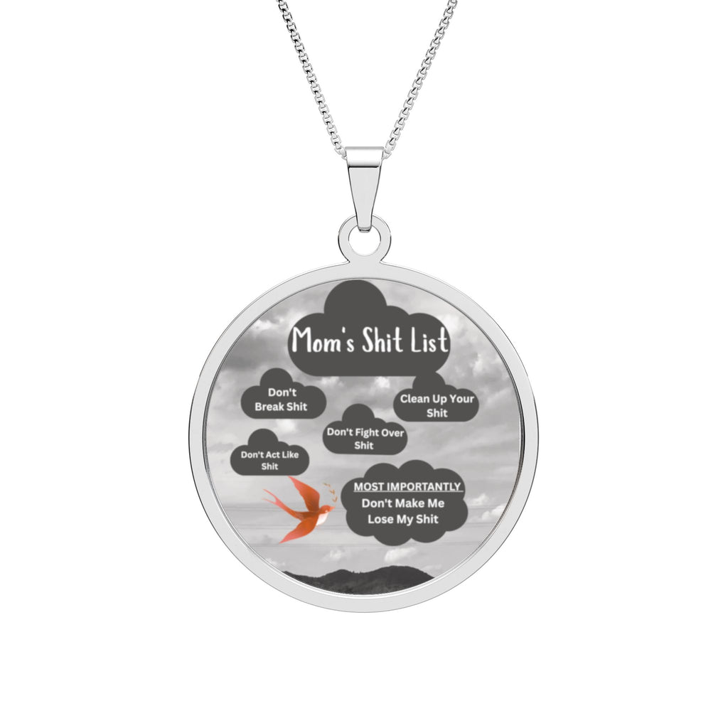 Round Photo Pendant Necklace — Customizable Memory Locket with Swallow & Quote