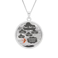 Round Photo Pendant Necklace — Customizable Memory Locket with Swallow & Quote