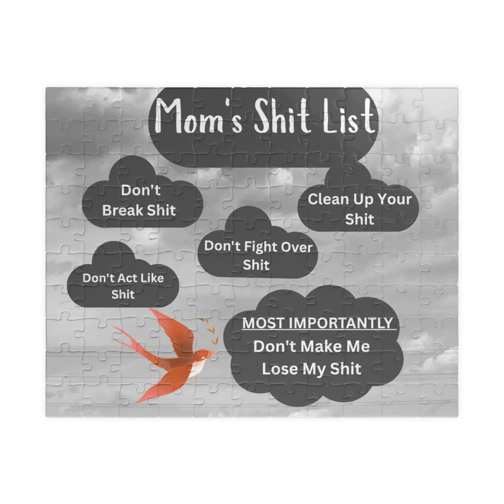 Mom’s Shit List Puzzle – Funny Family Rules Jigsaw Gift