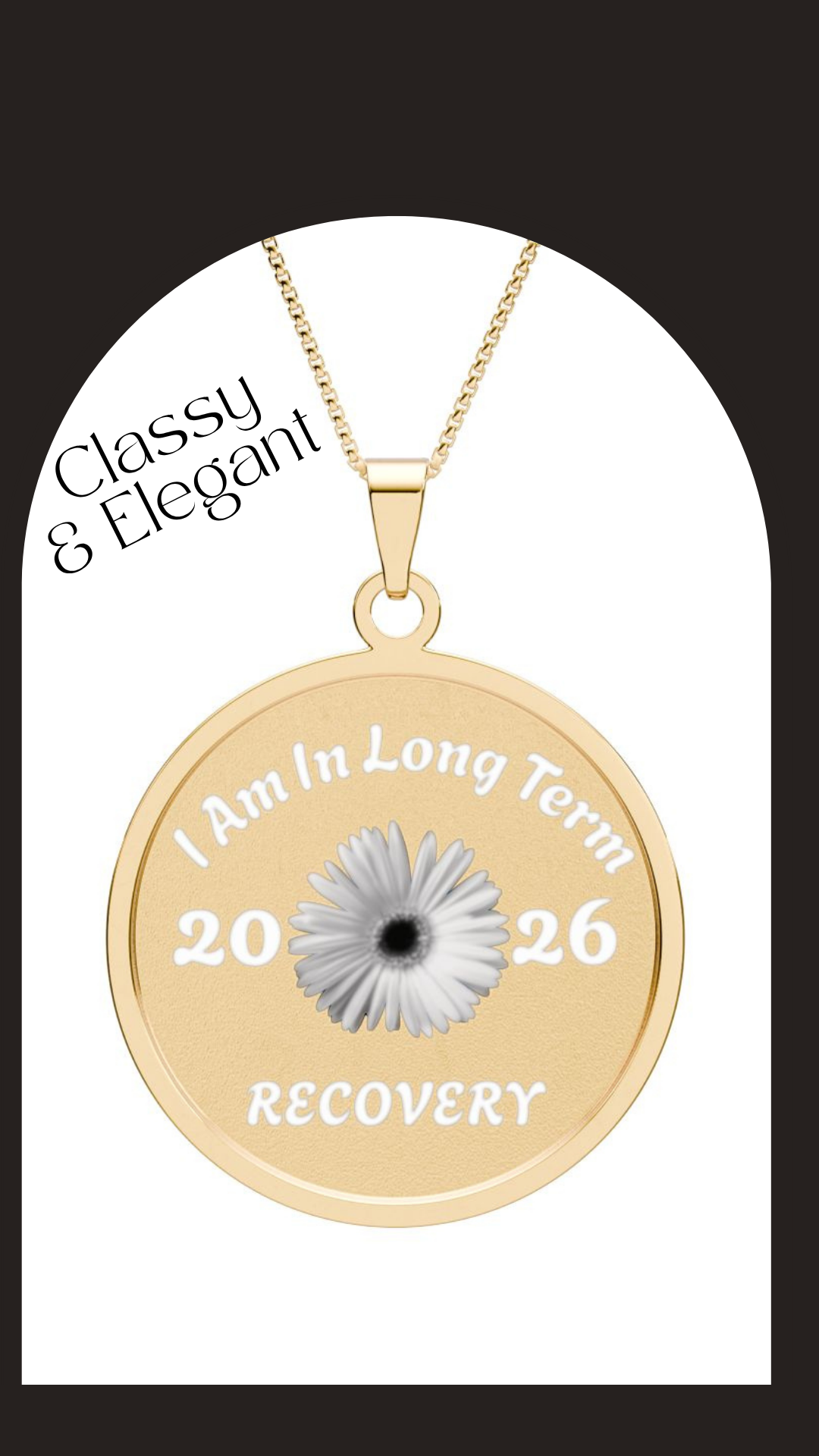 "I Am In Long Term Recovery" Photo Necklace