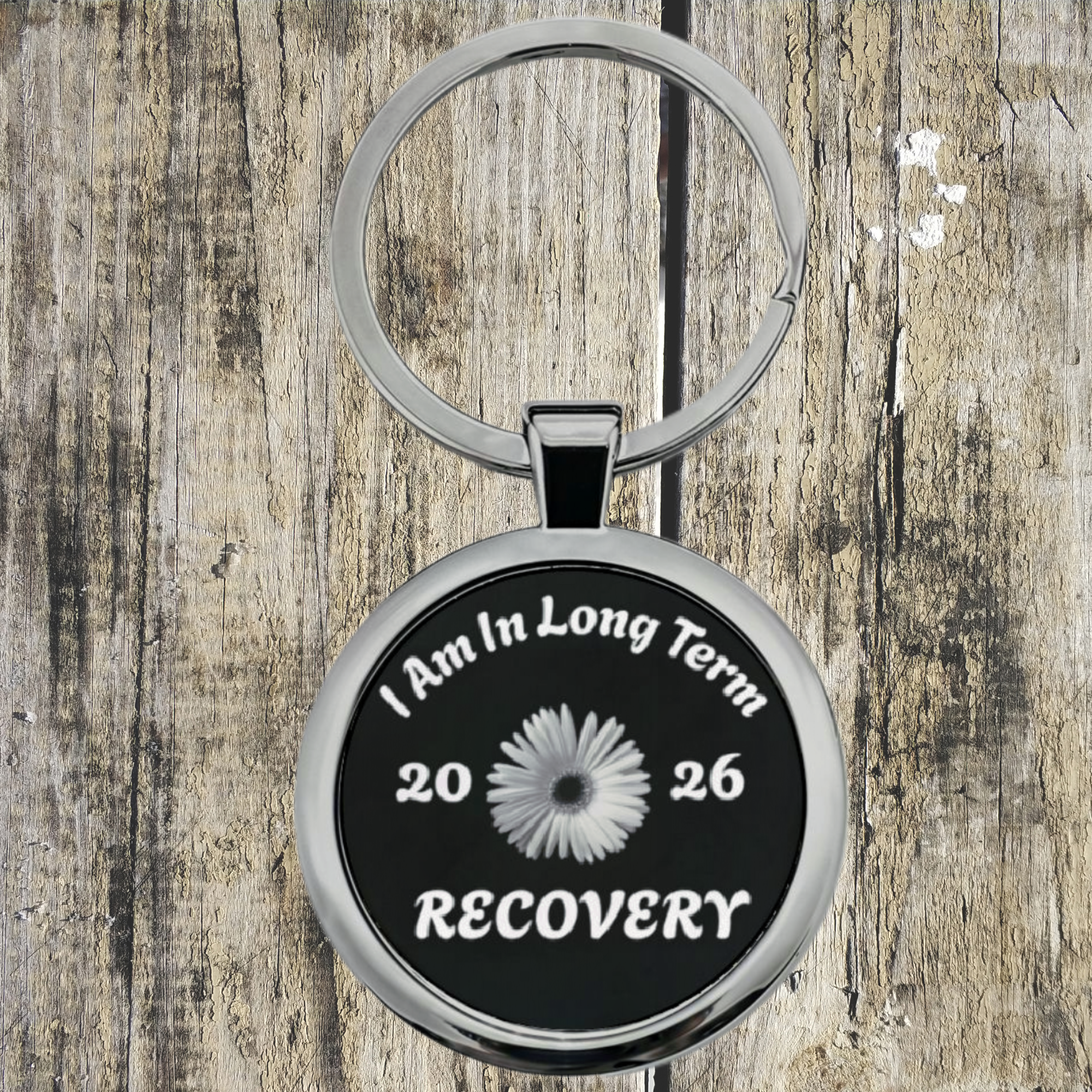 Recovery Keychain - "I Am In Long Term Recovery" 2026 Stainless Steel Round