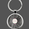 Continue Round Stainless Steel Keychain