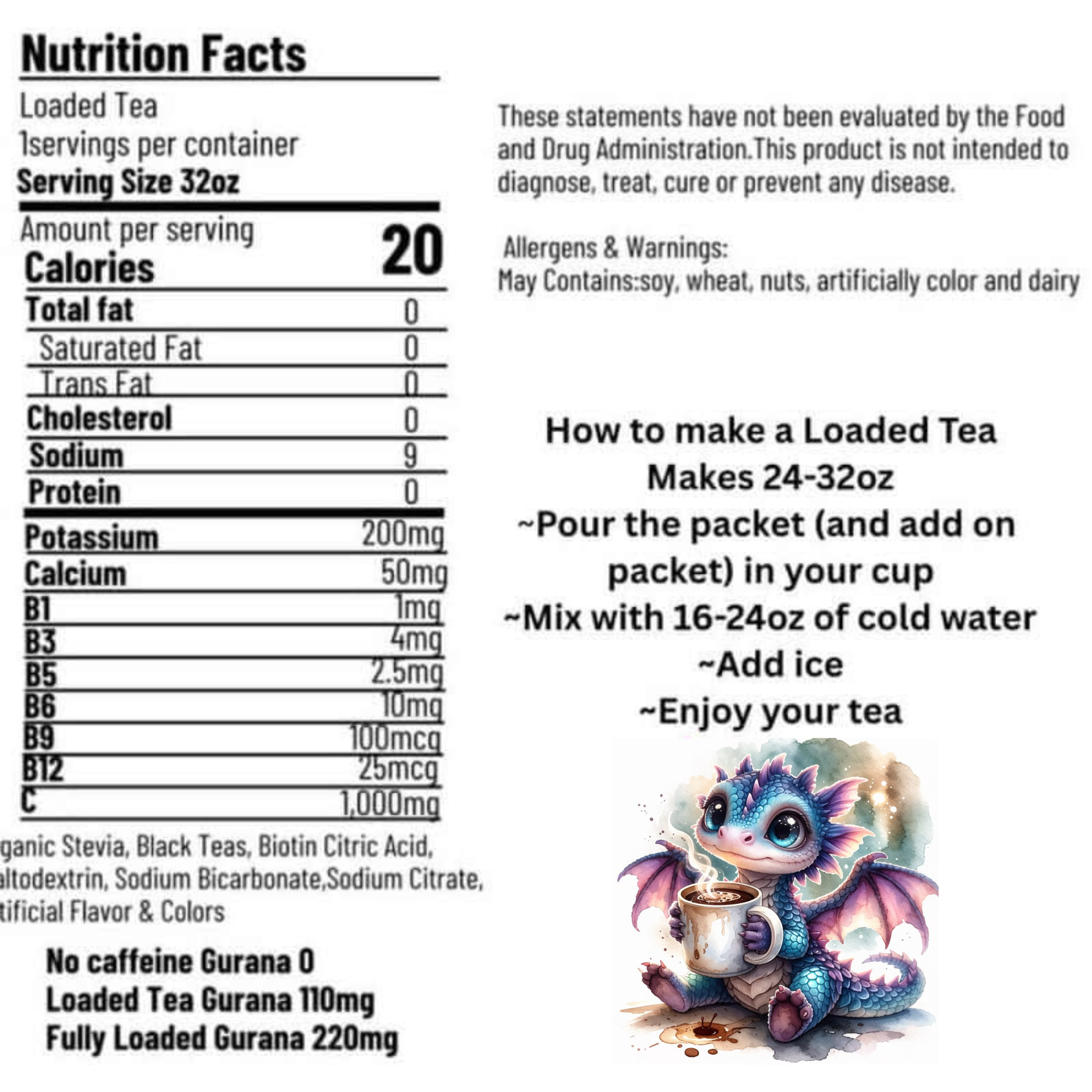 Fruit Blast Loaded Tea Menu